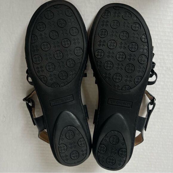 Naturalizer Black Leather Wade Weaved Strap Casual Comfy Sandals SZ 9 - Picture 10 of 10